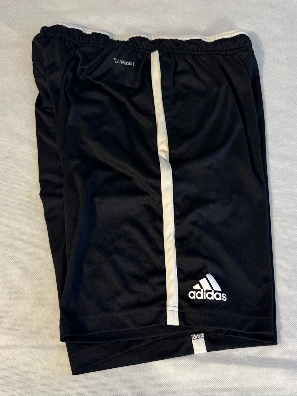 Adidas Climacool Black Athletic Shorts Men’s Large White Stripe Soccer Gym